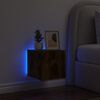 vidaXL Stenska TV omarica z LED lučkami dimljeni hrast 30,5x35x30 cm