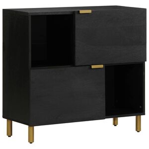 vidaXL Komoda črn 80x33x75 cm inženirski les
