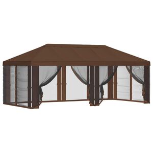 vidaXL Pokrov za gazebo s stranskimi stenami Rjava 600,5 x 300,5 cm