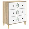 vidaXL Predalni &scaron;afka HANAU Zeleni listnat vzorec 66 x 36,5 x 75 cm