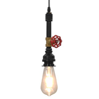 vidaXL Viseča svetilka v obliki pipe črna E27