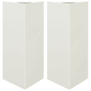 vidaXL Vrtno korito 2 kosa bela trikotnik 40x34,5x75 cm jeklo