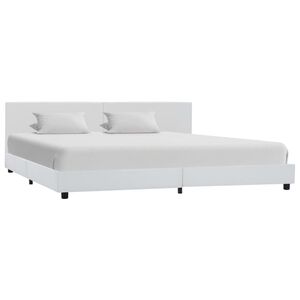 vidaXL Posteljni okvir belo umetno usnje 180x200 cm