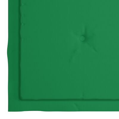 vidaXL Gugalnik z zeleno blazino trdna tikovina