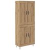 vidaXL Visok predalnik Umetni hrast 69,5 x 34 x 180 cm Inženirski les