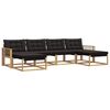 vidaXL Zunanja garnitura za sedenje z blazino 6 pcs Bela in črna