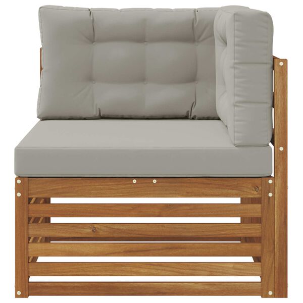 vidaXL Zunanja kotna sedežna garnitura Masiven les akacije Naravna