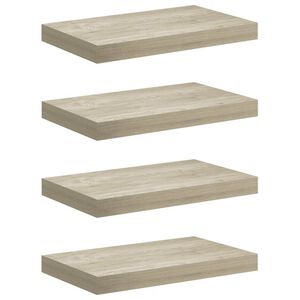vidaXL Stenske police 4 kosi barva hrasta 40x23x3,8 cm MDF
