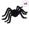 vidaXL Halloween Pajek Dekoracija 6 kos Črna 75 cm Poliester in jeklo