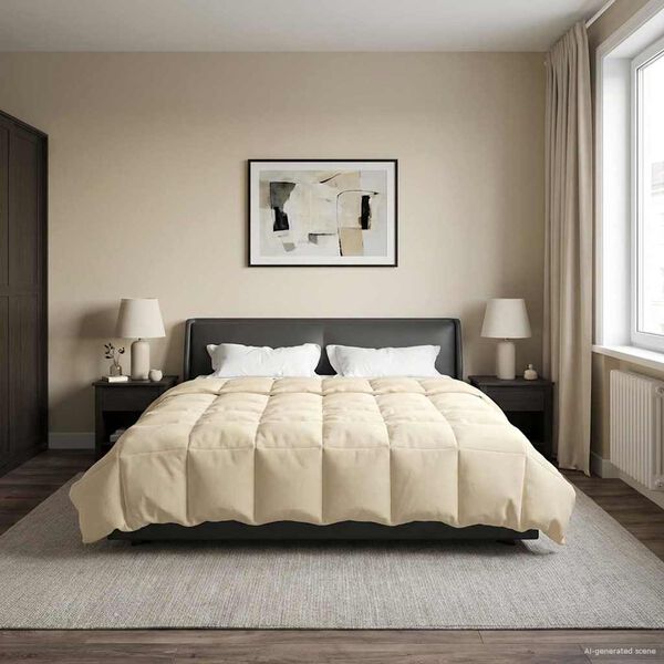 vidaXL Poletna odeja &Scaron;onerisan krema 220 x 260 cm Mikrovlakna