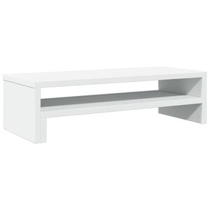 vidaXL Stojalo za monitor bela 54x22x15 cm inženirski les