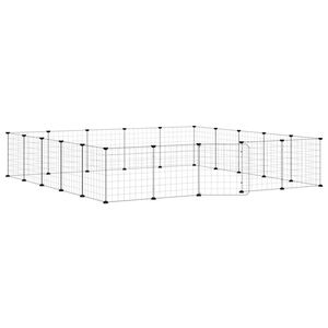 vidaXL Ograda za hi&scaron;ne ljubljenčke z 20 paneli črna 35x35 cm jeklo