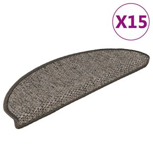 vidaXL Samolepilne preproge za stopnice sisal 15 kosov 65x21x4 cm
