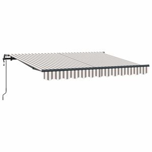 vidaXL Retraktilna tenda Svetlo siva in bela. 3,5 x 2 m blago