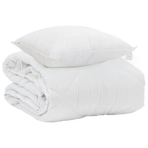 vidaXL Poletna odeja z blazino 2 pcs Bela Mikrovlakna