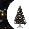 vidaXL Umjetna preddekorirana božićna jelka Črna 120 cm PVC