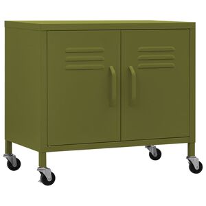 vidaXL Omara za shranjevanje olivno zelena 60x35x56 cm jeklo