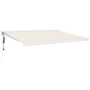 vidaXL Zložljiva tenda krem 4x3 m blago in aluminij