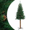 vidaXL Ozka novoletna jelka pravi les in storži zelena 150 cm PVC