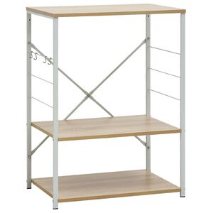 vidaXL Omarica za mikrovalovno pečico bela in hrast 60x39,6x79,5 cm