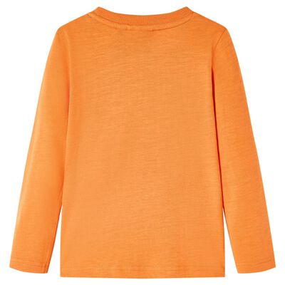 Otroška majica z dolgimi rokavi temno oranžna 92