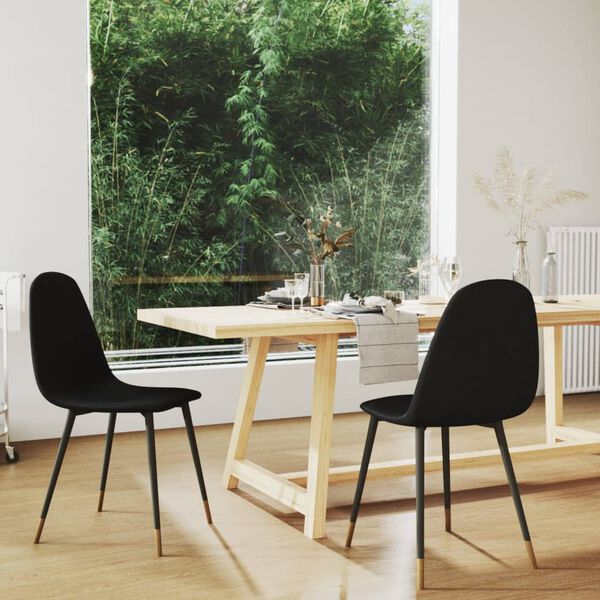 vidaXL Jedilni stoli 2 kosa črno blago