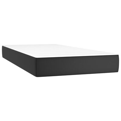 vidaXL Box spring postelja z vzmetnico črn 100x200 cm umetno usnje