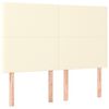 vidaXL Box spring postelja z vzmetnico krem 140x190 cm umetno usnje