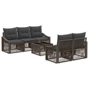 vidaXL Vrtna sedežna garnitura 6 kos Siva 55 x 55 x 37 cm poli ratan