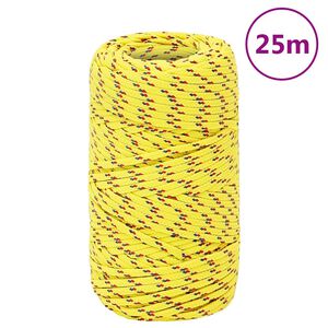 vidaXL Vrv za čoln rumena 2 mm 25 m polipropilen