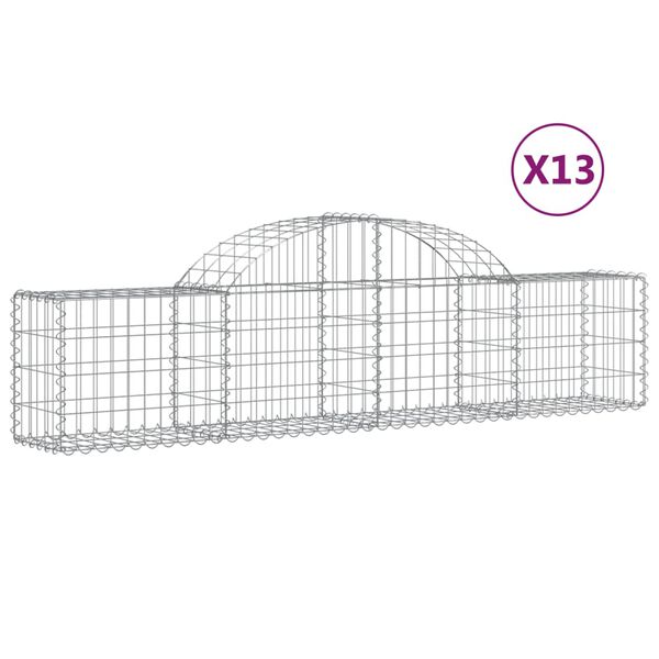 vidaXL Obokane gabion košare 13 kosov 200x30x40/60 cm pocinkano železo
