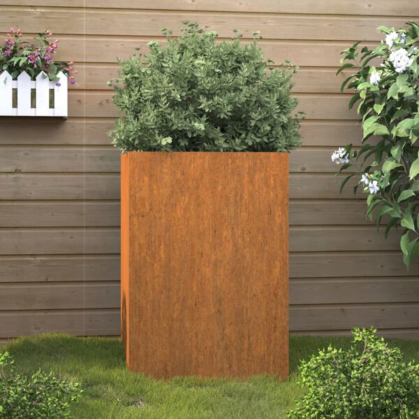 vidaXL Cvetlično korito 42x38x75 cm corten jeklo