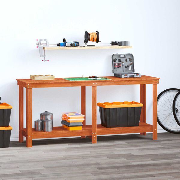 vidaXL Delovna miza Voskan Rjava 180 x 50 x 80 cm Masivna borovina