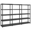 vidaXL Regal s policami 5-nadstropni črn 274,5x45,7x185 cm plastika