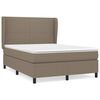 vidaXL Box spring postelja z vzmetnico taupe 140x190 cm blago