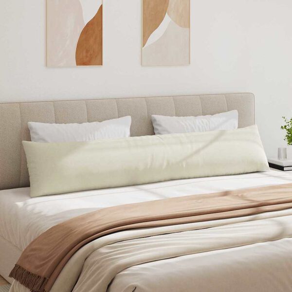 vidaXL Blazine za kavč 2 pcs krema 200 x 40 cm Žametna tkanina