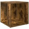 vidaXL Stranska mizica dimljeni hrast 33x33x34,5 cm konstruiran les