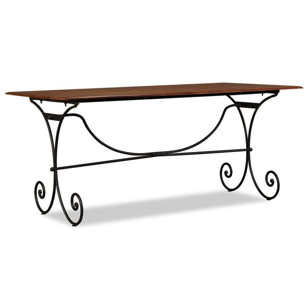 vidaXL Jedilna miza trden akacijev les z medenim premazom 180x90x76 cm