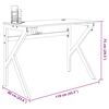 vidaXL Gaming miza z nogami K-oblike črna 110x60x75 cm
