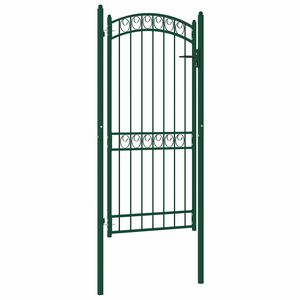 vidaXL Vrata za ograjo zaobljena jeklo 102x136 cm zelena