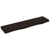 vidaXL Stenska polica temno rjava 80x20x4 cm trdna hrastovina