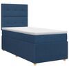 vidaXL Postelja boxspring z vzmetnico Modra 90 x 190 cm Blago