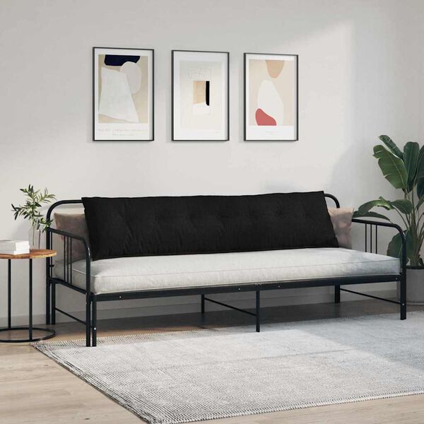 vidaXL Poglavni vzglavnik Črna 200 x 19 x 50 cm blago