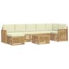 vidaXL Zunanja garnitura za sedenje 8 pcs Bela in krem 59 x 59 x 37 cm