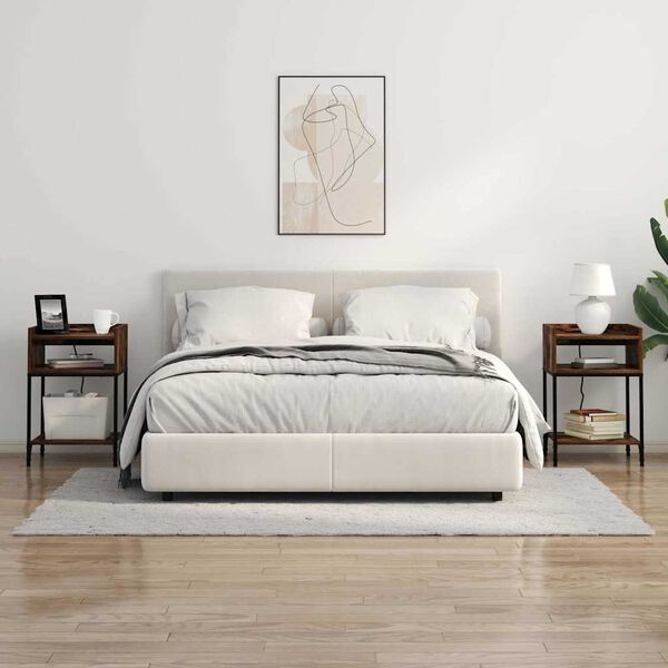 vidaXL Nočna omarica Dimljeni oreh 40 x 40 x 61 cm Konstruiran les