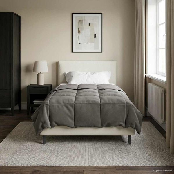 vidaXL Polna celoletna prevleka Svetlo siva 155 x 220 cm Mikrovlakna