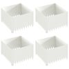 vidaXL Robovi trave 4 kos 60 x 60 x 35 cm Jeklo Bela