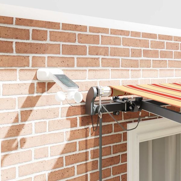 vidaXL Retraktilna tenda z rumena in oranžna 350 x 250 cm blago