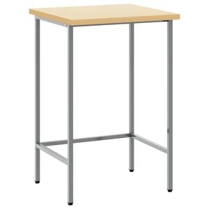 vidaXL Kotna miza Siva 55 x 55 x 85 cm Kovina in oblikovan les