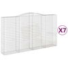 vidaXL Obokane gabion ko&scaron;are 7 kosa 400x50x220/240 cm pocinkano železo
